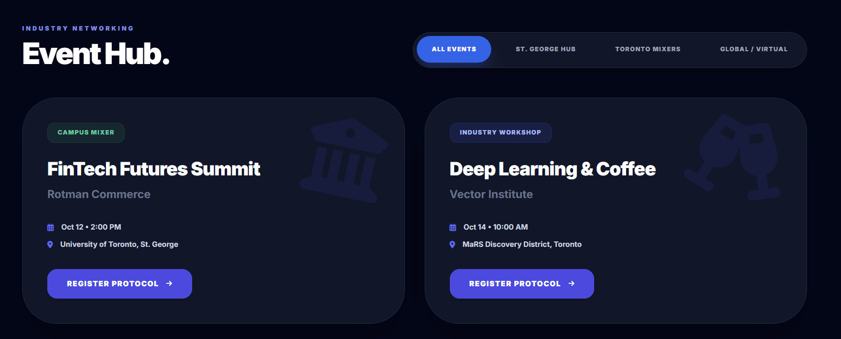 Student preview: Events Hub